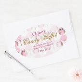 Whimsical Uil Verjaardag Snoep Buffet Sticker (Envelop)