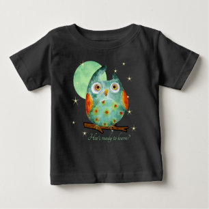 Whimsical Uil Waterverf Stijl Naam School op Terug