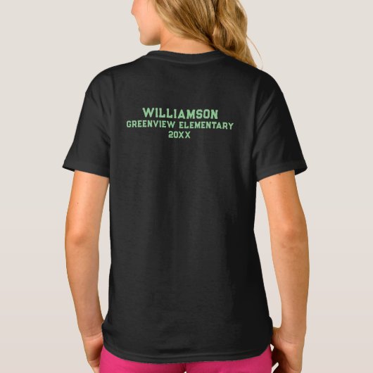 Whimsical Uil Waterverf Stijl Naam School op Terug T-shirt (Achterkant)