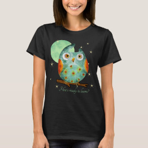 Whimsical Uil Waterverf Stijl Naam School op Terug T-shirt