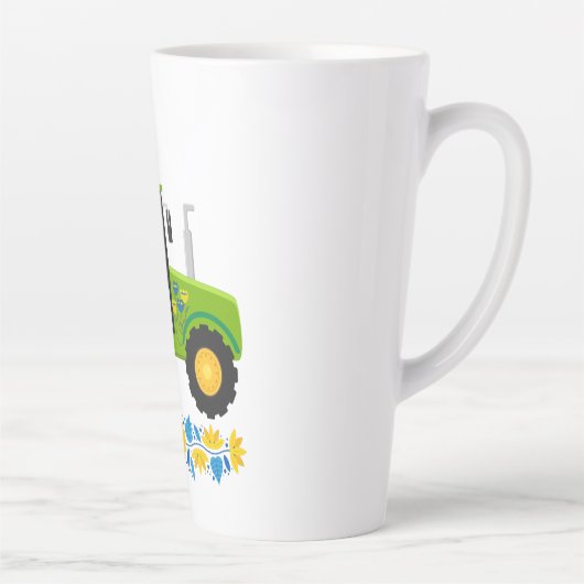 Whimsical Ukraine Tractor Latte Mok (Rechts)