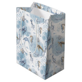 Whimsical Underwater World – Sea Creatures Pattern Medium Cadeauzakje