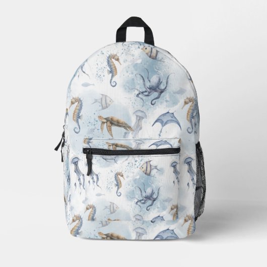 Whimsical Underwater World - Zee Creatures Pattern Bedrukte Rugzak (Voorkant)