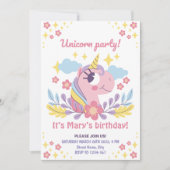 Whimsical Unicorn Anniversaire Invitation Avec Pho (Devant)