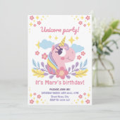 Whimsical Unicorn Anniversaire Invitation Avec Pho (Debout devant)