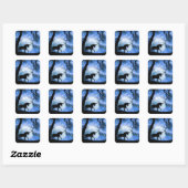 Whimsical Unicorn en Moon Night Sticker (Vel)