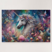 Whimsical Unicorn In Floral Forest Legpuzzel (Horizontaal)