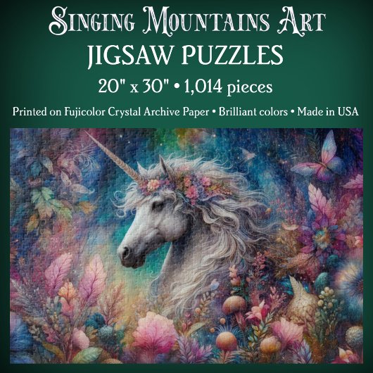 Whimsical Unicorn In Floral Forest Legpuzzel