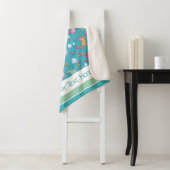 Whimsical Unicorns en Bright Flowers Sherpa Deken (In situ)