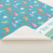 Whimsical Unicorns en Bright Flowers Sherpa Deken (3/4)