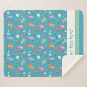 Whimsical Unicorns en Bright Flowers Sherpa Deken (Voorkant (horizontaal))