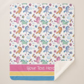 Whimsical Unicorns en Bright Flowers Sherpa Deken (Voorkant)