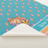 Whimsical Unicorns en  Flowers Patroon Sherpa Deken (3/4)