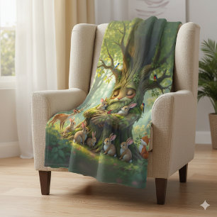 Whimsical Vader Boom met Woodland Creatures Fleece Deken