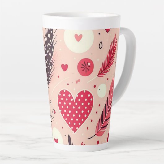 Whimsical Valentijns's Love Garden Latte Mok (Rechterhoek)