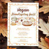 Whimsical VEGAN Thanksgiving Friendsgiving CUSTOM Kaart
