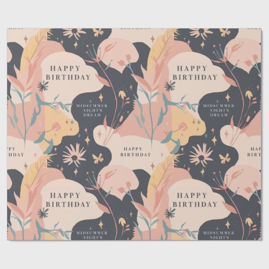 Whimsical Verjaardagsdroom Verpakkingsdocument Cadeaupapier (Vlak)