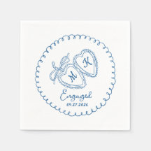 Whimsical Verliefd Koppel Blauwe Hartjes Trendy Do