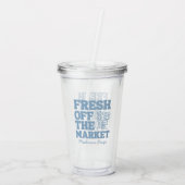 Whimsical Verse Markt Blauwe Bruidsmeisjesborrel Acryl Drinkbeker (Achterkant)