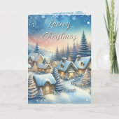 Whimsical Village gepersonaliseerde kerst Feestdagen Kaart (Voorkant)