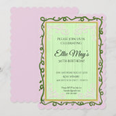 Whimsical Vine Birthday Invitation (Devant / Derrière)
