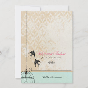 Whimsical Vintage Bird Cage Invitations de mariage