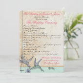 Whimsical Vintage Bird Cage Wedding Programme (Debout devant)