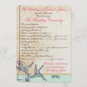 Whimsical Vintage Bird Cage Wedding Programme (Devant)