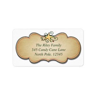 Whimsical Vintage Christmas Star Étiquette de adre