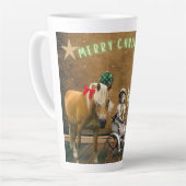 Whimsical Vintage Kerstwens Latte Mok (Linkerhoek)