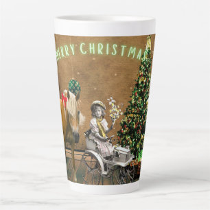 Whimsical Vintage Kerstwens Latte Mok