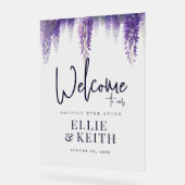 Whimsical violet Mariage Floral Bienvenue (Angle)