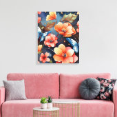 Whimsical vlinder illustratie uniek canvas afdruk (Insitu (Woonkamer))