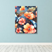 Whimsical vlinder illustratie uniek canvas afdruk (Insitu (Houten vloer))