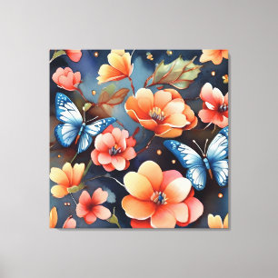 Whimsical vlinder illustratie uniek canvas afdruk
