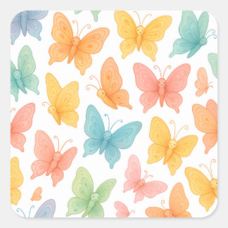 "Whimsical Vlinders" Vierkante Sticker