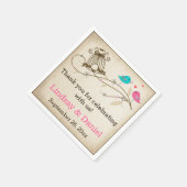 Whimsical Vogels In Liefde Bruiloft Servetten (Hoek)