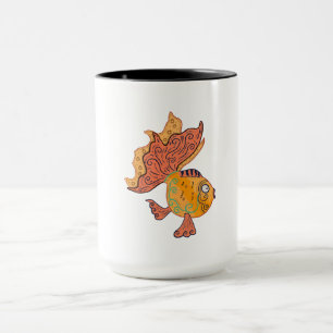 Whimsical Volkskunst Goudvis Boho Wervelende Fan Mok