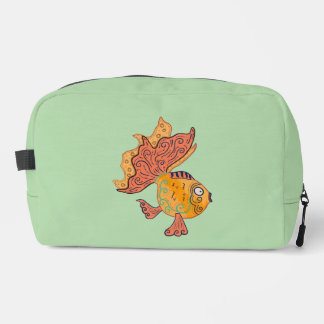 Whimsical Volkskunst Goudvis | Boho Wervelende Fan Toilettasje