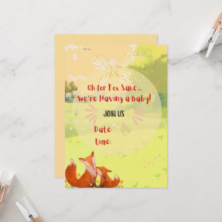 Whimsical vos, warme kleuren, bos charme kaart