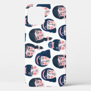 Whimsical Vrouwen: Cartoon Gezichtskunst iPhone 12 Hoesje