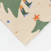 Whimsical Walking Christmas Trees Patroon Fleece Deken (Hoek)
