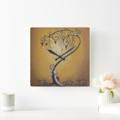Whimsical Wall Clock Vierkante Klok (Huis)