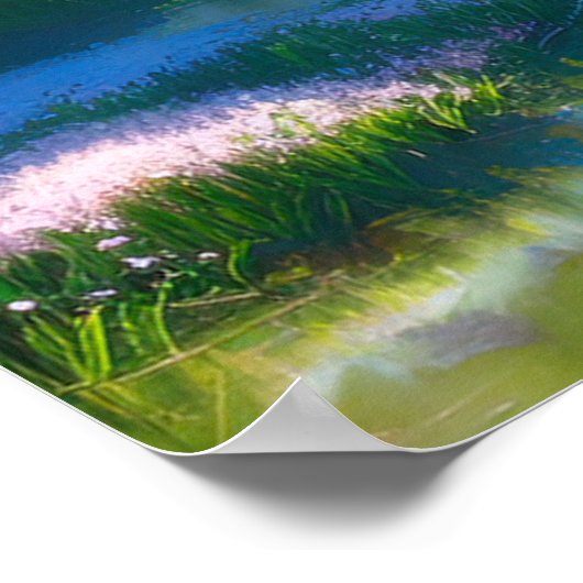 Whimsical Wanderlust, Fields of Green and Pink Poster (Hoek)