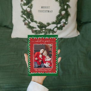 Whimsical Wat een jaar Fotocollage Kerstmis Kaart