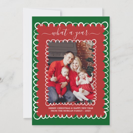 Whimsical Wat een jaar Fotocollage Kerstmis Kaart (Voorkant)