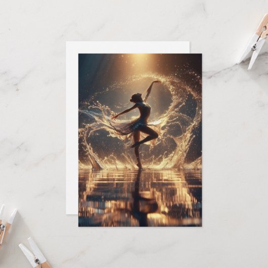 Whimsical Water Dance Party Invitation | Mermaid / Kaart (Voorkant / Achterkant in situ)