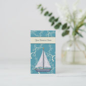 Whimsical Water en Zeilboot Nautical Visitekaartje (Staand voorkant)