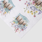 Whimsical Watercolor Beachy Florals & Shells  Tissuepapier (Detail)