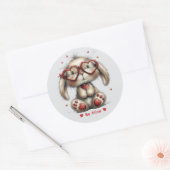 Whimsical Watercolor Bunny Love Sticker (Enveloppe)